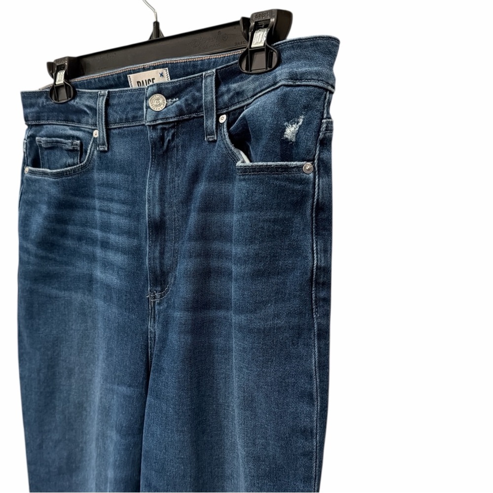 PAIGE Ultra High Rise Straight Jeans Stargazed Distressed Sz 30 |Vintage Stretch - Picture 4 of 8